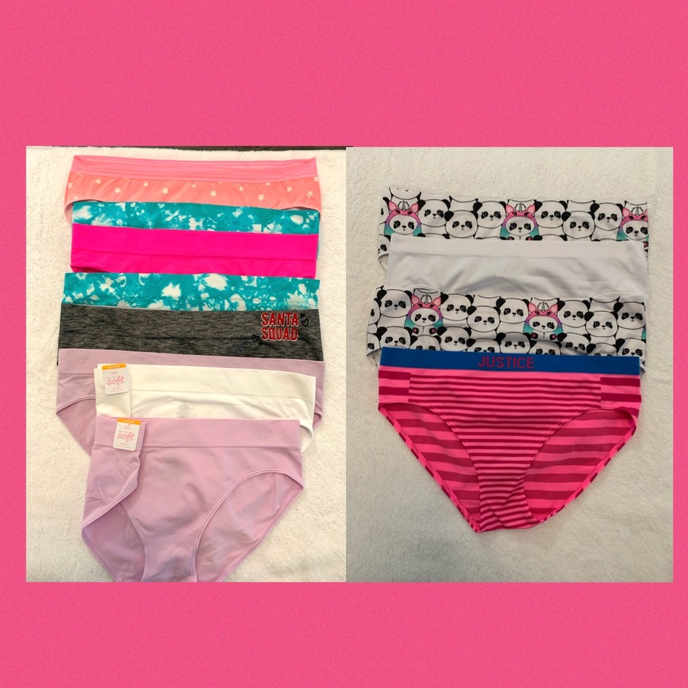 Justice girls underwear size16-18/18-20 (12 total)